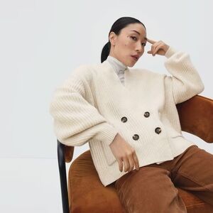 Everlane felted merino double breasted cardigan